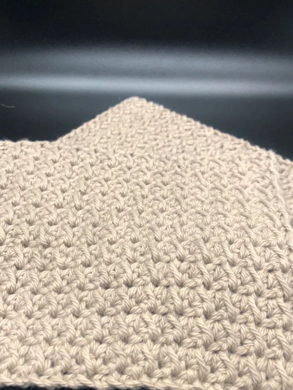 Handmade Crochet Dish Cloth, 100% Cotton Reusable Kitchen Washcloth, Khaki